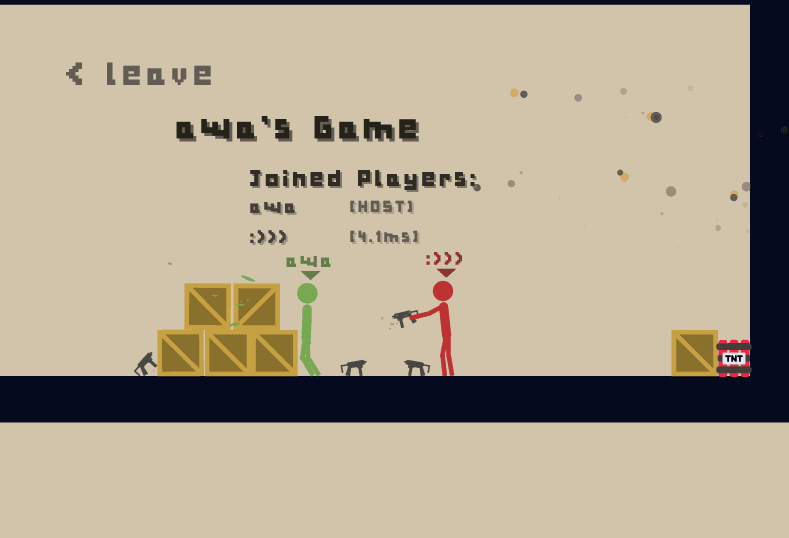 Ragdoll fighters brawling across a floating platform.